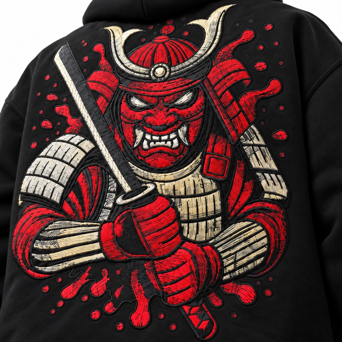 AOV Masked Samurai Embroidered Hoodie
