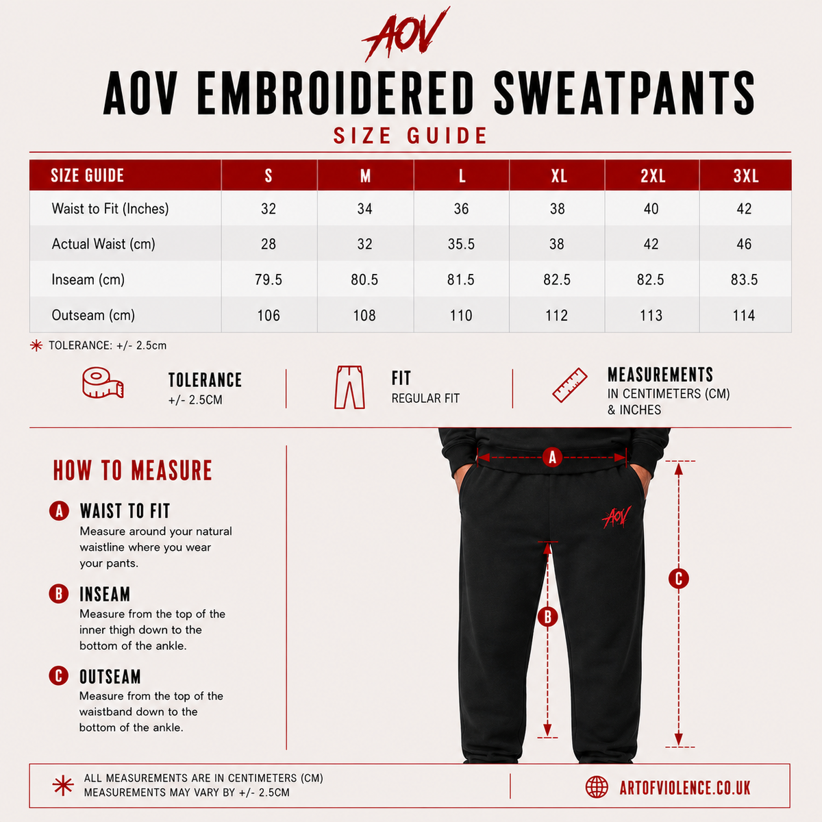AOV Embroidered Sweatpants