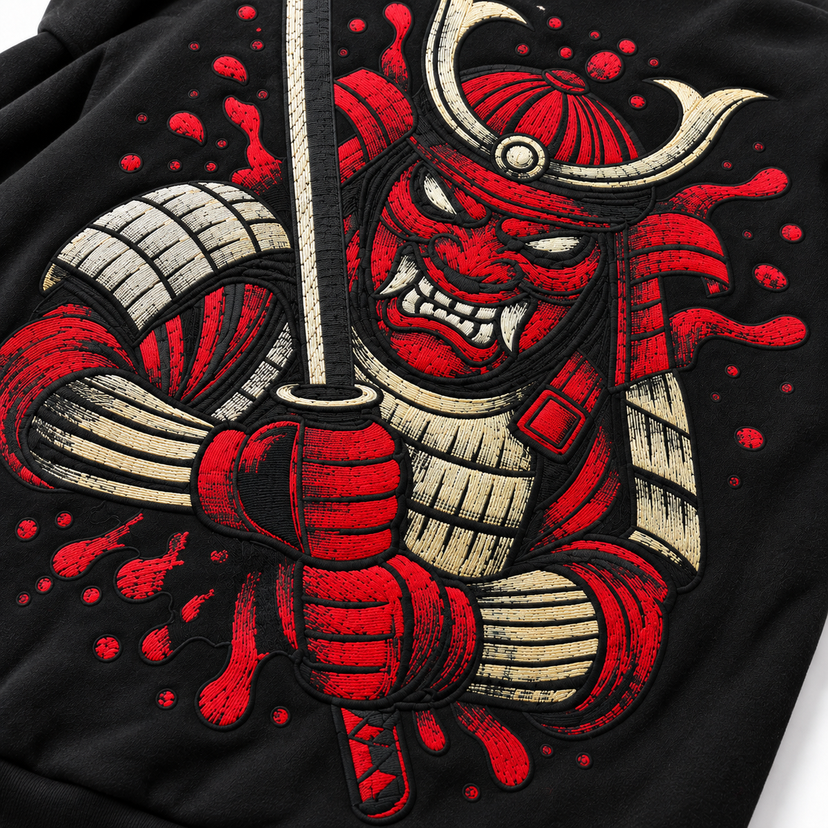 AOV Masked Samurai Embroidered Hoodie